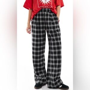 Wide Leg Plaid Pants